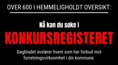 Sjekk hvem i din kommune som står i KONKURS-REGISTERET